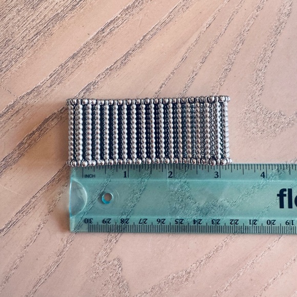 New York & Company Silver Tone Studded Cuff Bracelet. - Picture 4 of 5